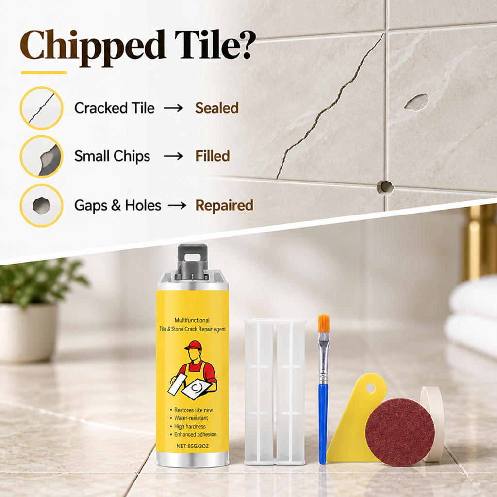 TileRenew™ — Make chipped tiles less noticeable without the messy replacement job