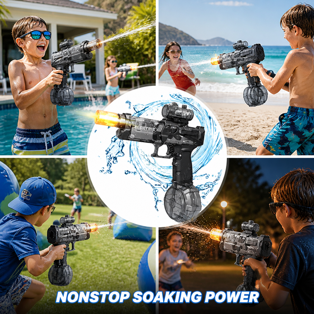 HydroBlaze™ Dual-Spray Electric Blaster — Unleash Nonstop Power and Own Every Water Battle