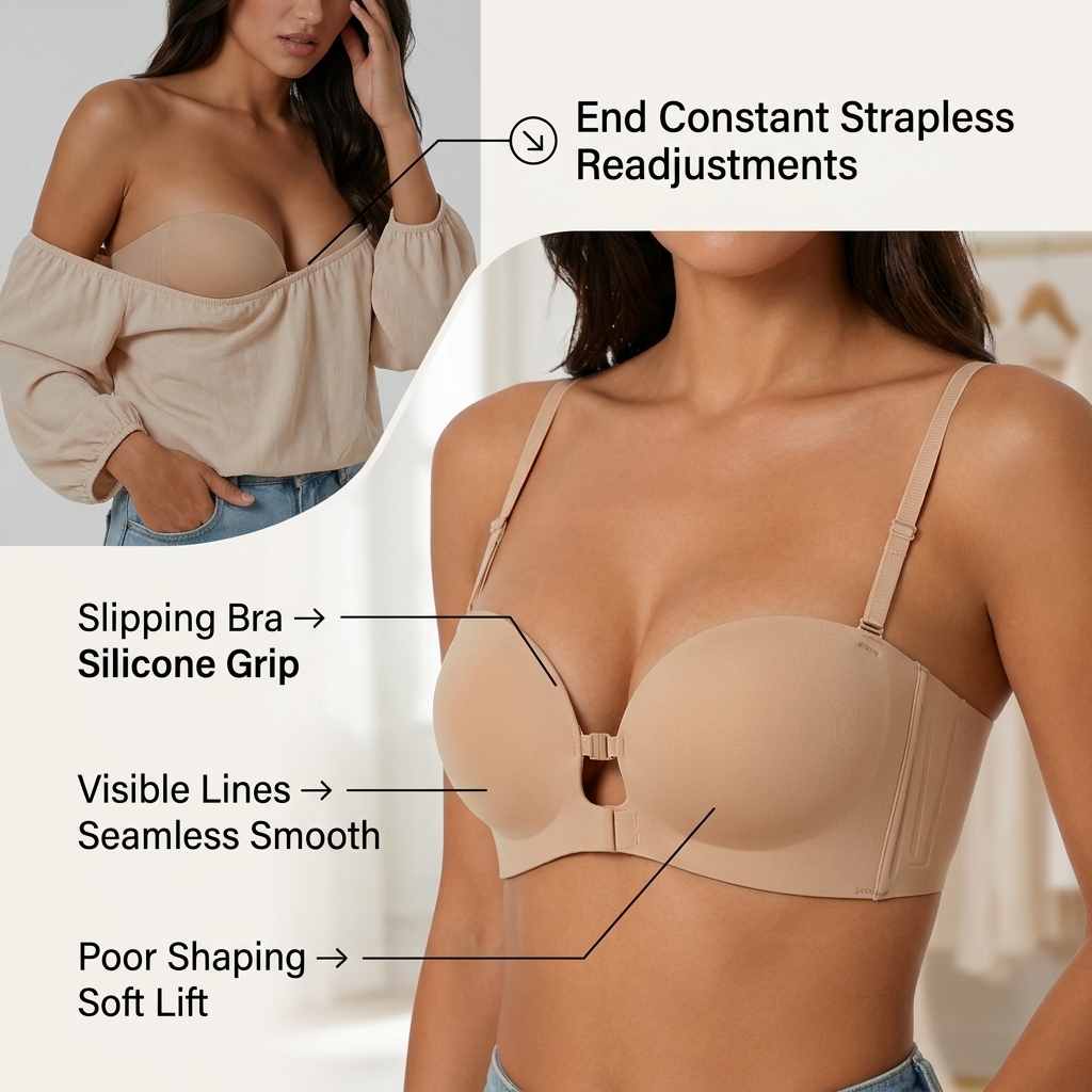 SilkaStay™ — Wear Your Favorite Strapless Looks Without Constant Readjusting