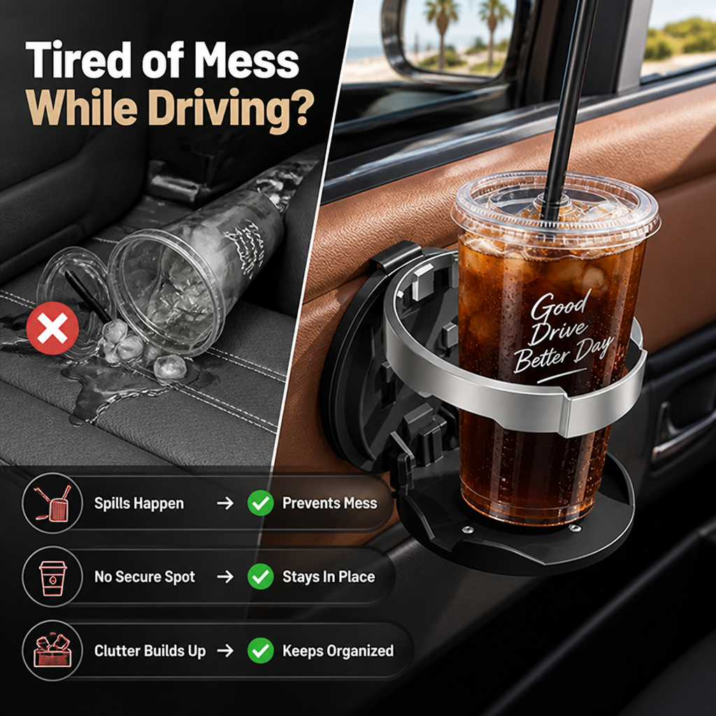 RoveMate™ — Finally, a Clutter-Free Ride That Keeps Your Drinks and Essentials Perfectly In Place