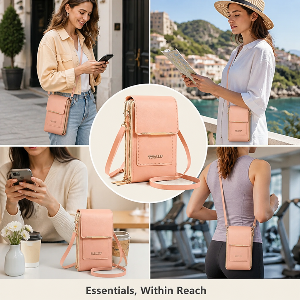 TapTote™ — Keep Your Phone Close and Your Hands Free, Without the Bulky Bag