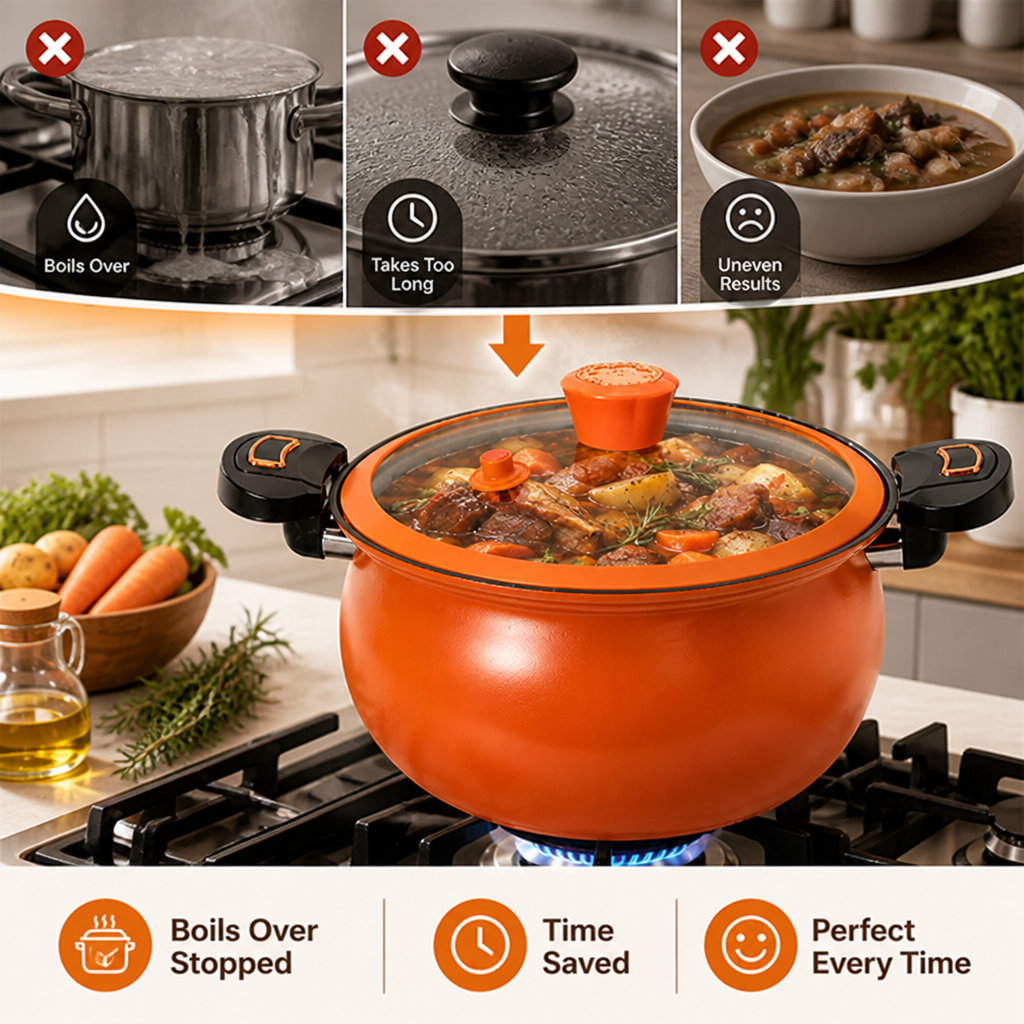 VitaliCore™ 8L Enamel Soup Pot — Unlock Flavor-Filled Feasts in Record Time