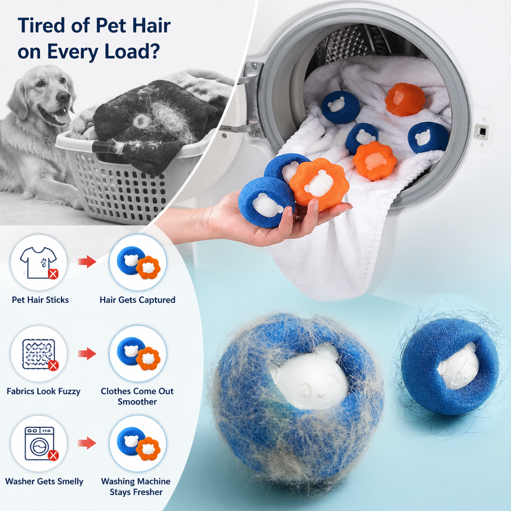 FurFlee™ — Effortlessly Banish Pet Hair for Fresh, Soft Clothes Every Wash (5 pieces)