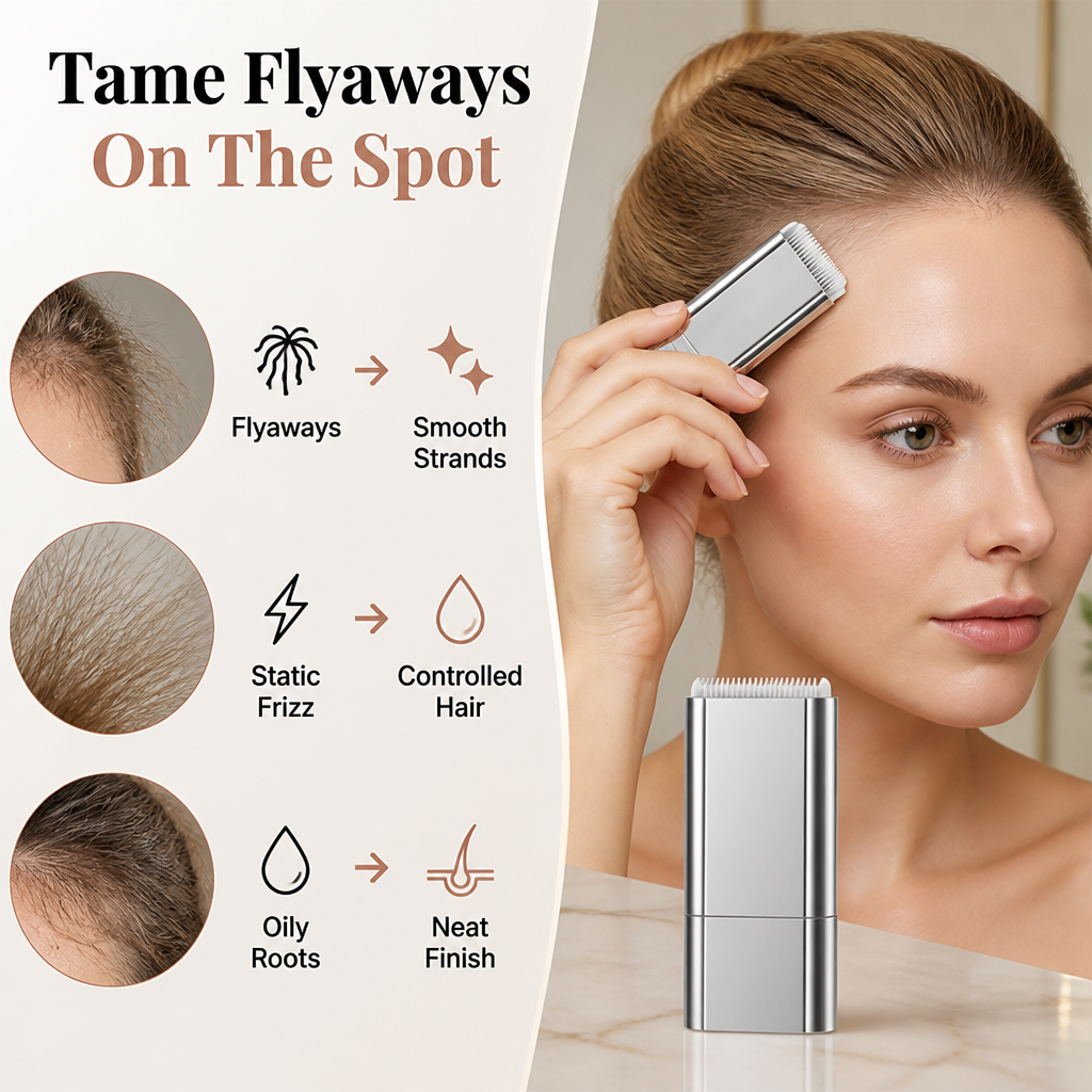 SilqueGlide™ Portable Hair Finishing Stick — Banish Flyaways Instantly for a Flawless, Head-Turning Look Everywhere You Go