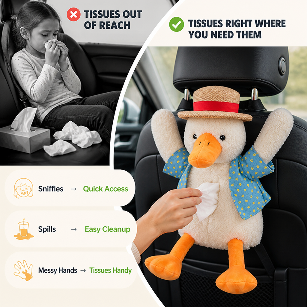 CheerNest™ — Keep Tissues Handy and Make Every Back-Seat Ride a Little Happier