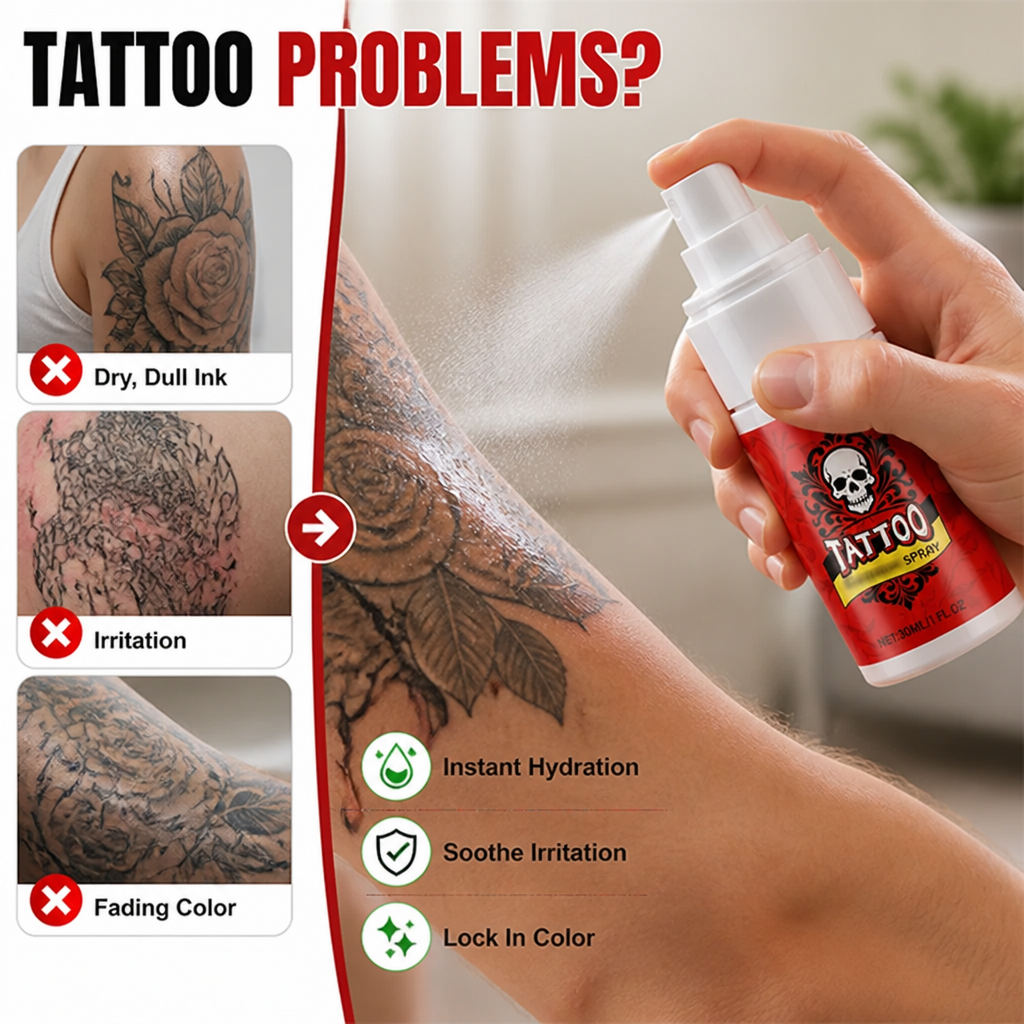 InkRadiance™ Tattoo Renewal Mist — Ignite Your Ink with Instant, Vibrant Life and All-Day Hydration