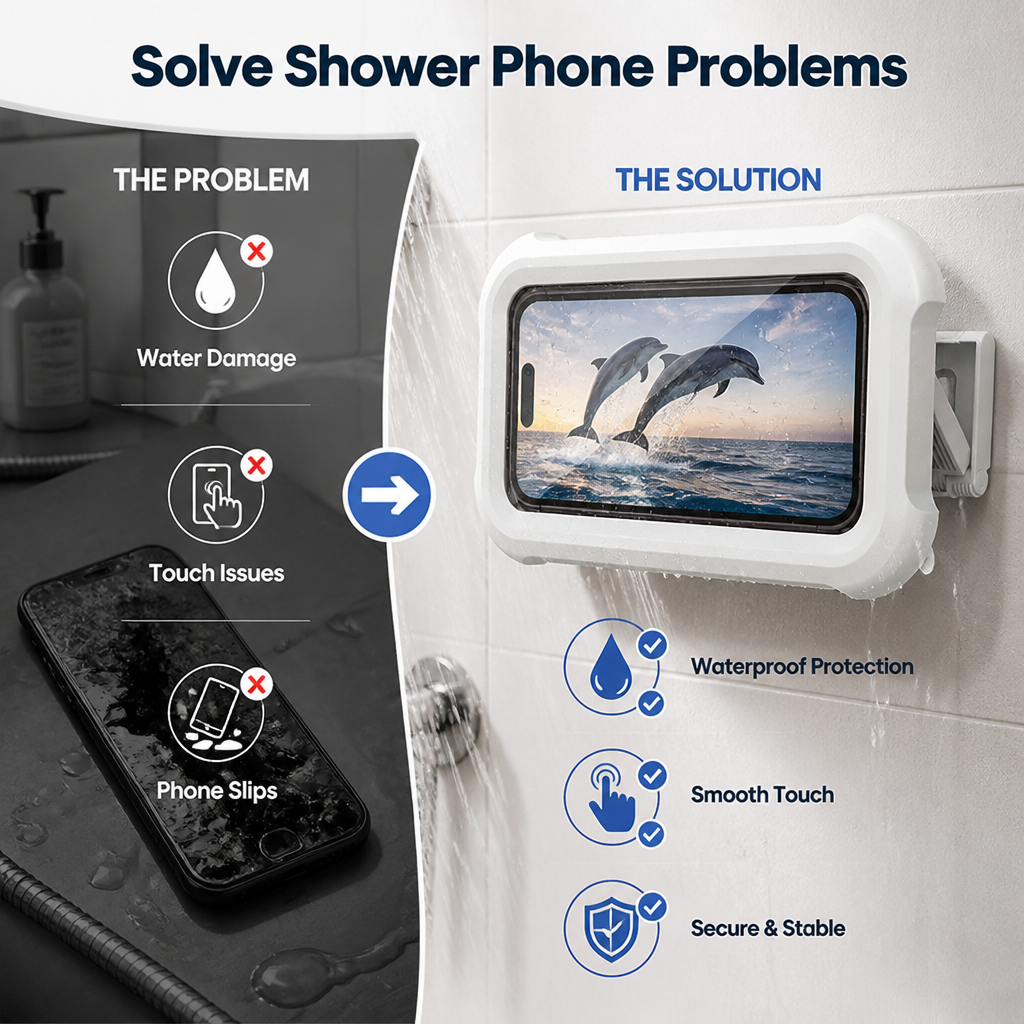 AquaCling™ — Protect Your Phone and Transform Showers into Pure Entertainment Bliss