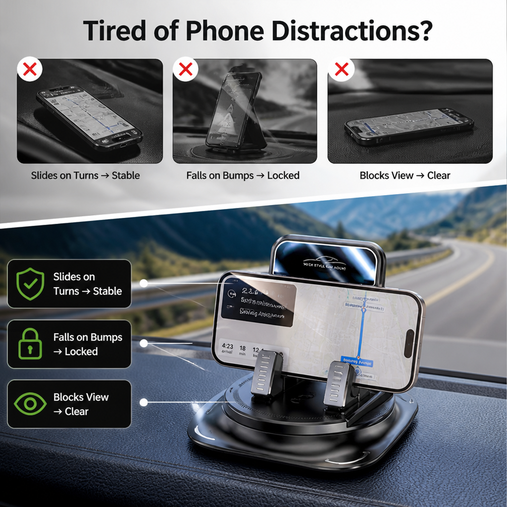 GripNest™ — Lock Your Phone Tight and Drive Stress-Free Every Mile