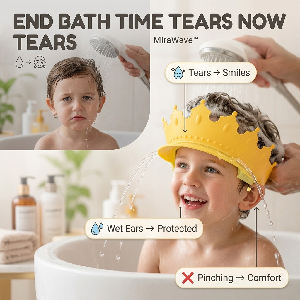 MiraWave™ Kids Shampoo Visor — Turn Bath Time Tears Into Joyful Smiles Instantly