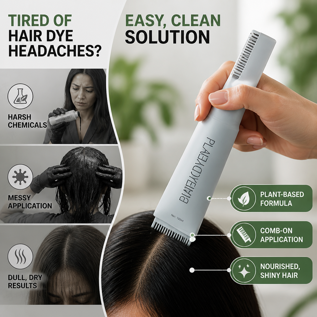 NightSilk™ Comb Dye — Ignite Deep, Silky Black Shine That Feels Alive and Natural