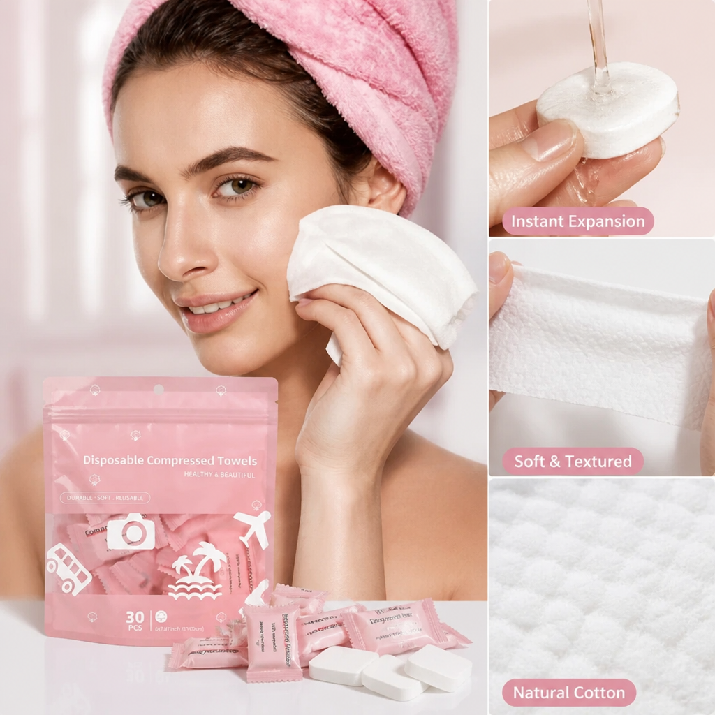 PureMist™ Compressed Cotton Towels — Instant Freshness and Silky Softness Wherever You Go
