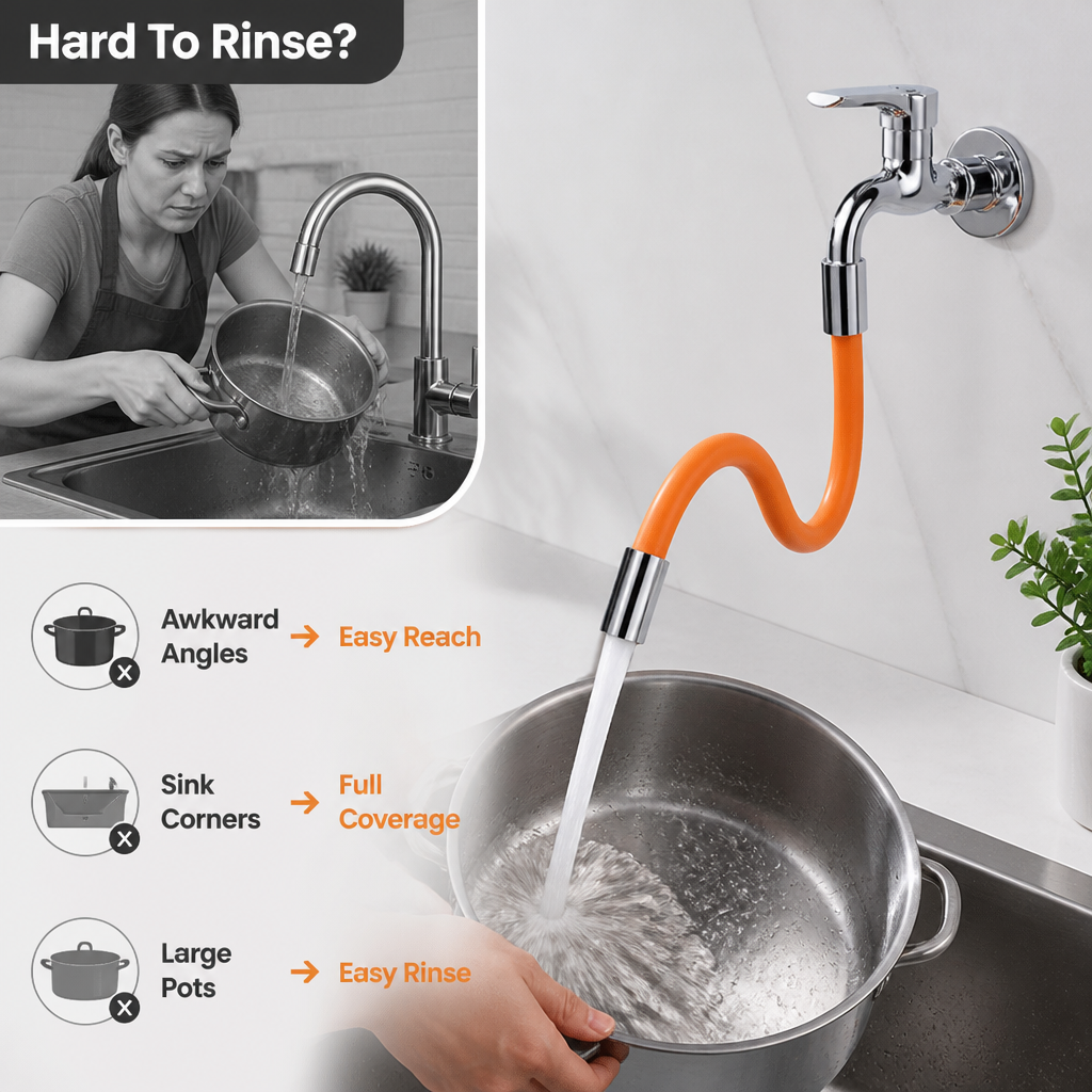 RinseReach™ — Rinse Every Corner Without Wrestling Pots and Pans