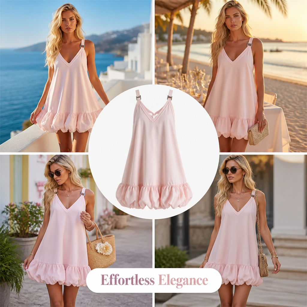Ruffelle™ — Turn Heads All Summer in a Breezy V-Neck Ruffle Dress
