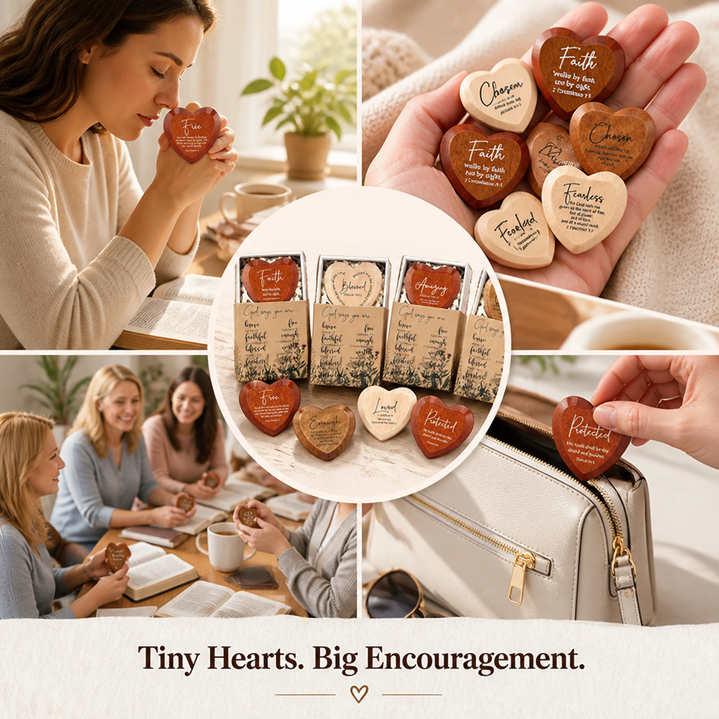 FaithFlicker™ Pocket Hearts Set — Tiny Tokens That Ignite Courage, Calm, and Hope Every Day (12pcs)