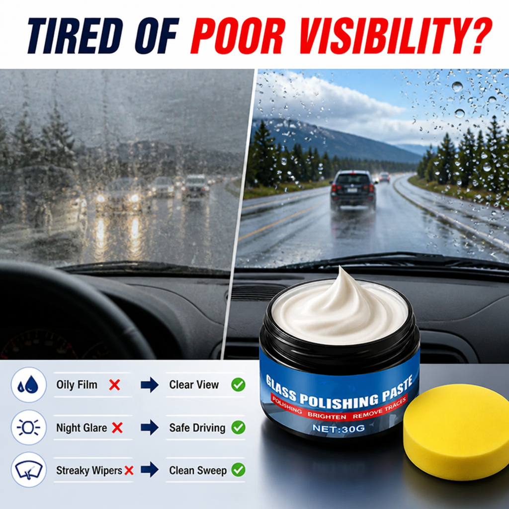 ClariSheen™ Glass Refresher Paste — Cut Through Glare and Grime for Stress-Free, Crystal Clear Driving