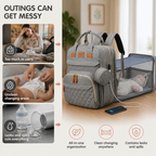 NurtureNest™ — Feel ready for every outing with baby’s essentials, bed, and changing mat in one bag