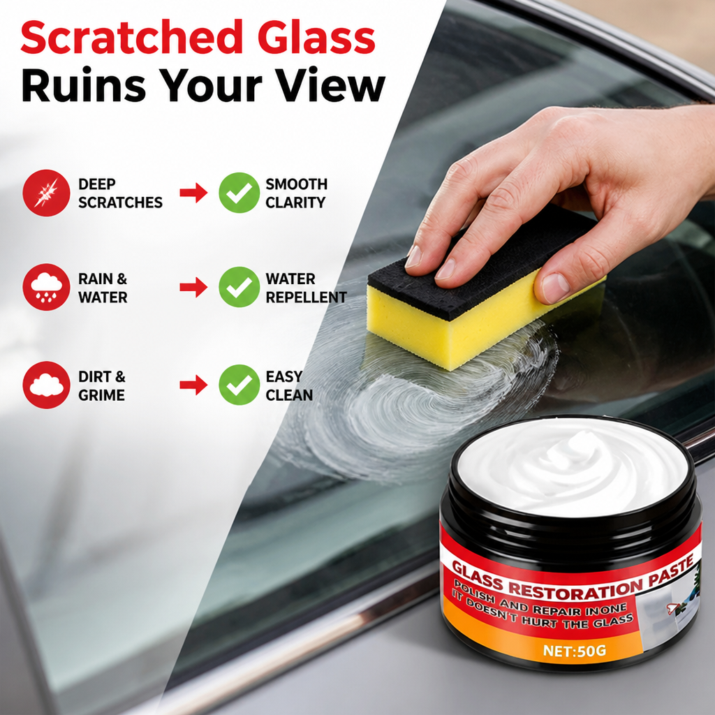 ClarityPro™ Glass Renewal Paste — Instantly Erase Scratches and Enjoy Crystal-Clear Views That Last