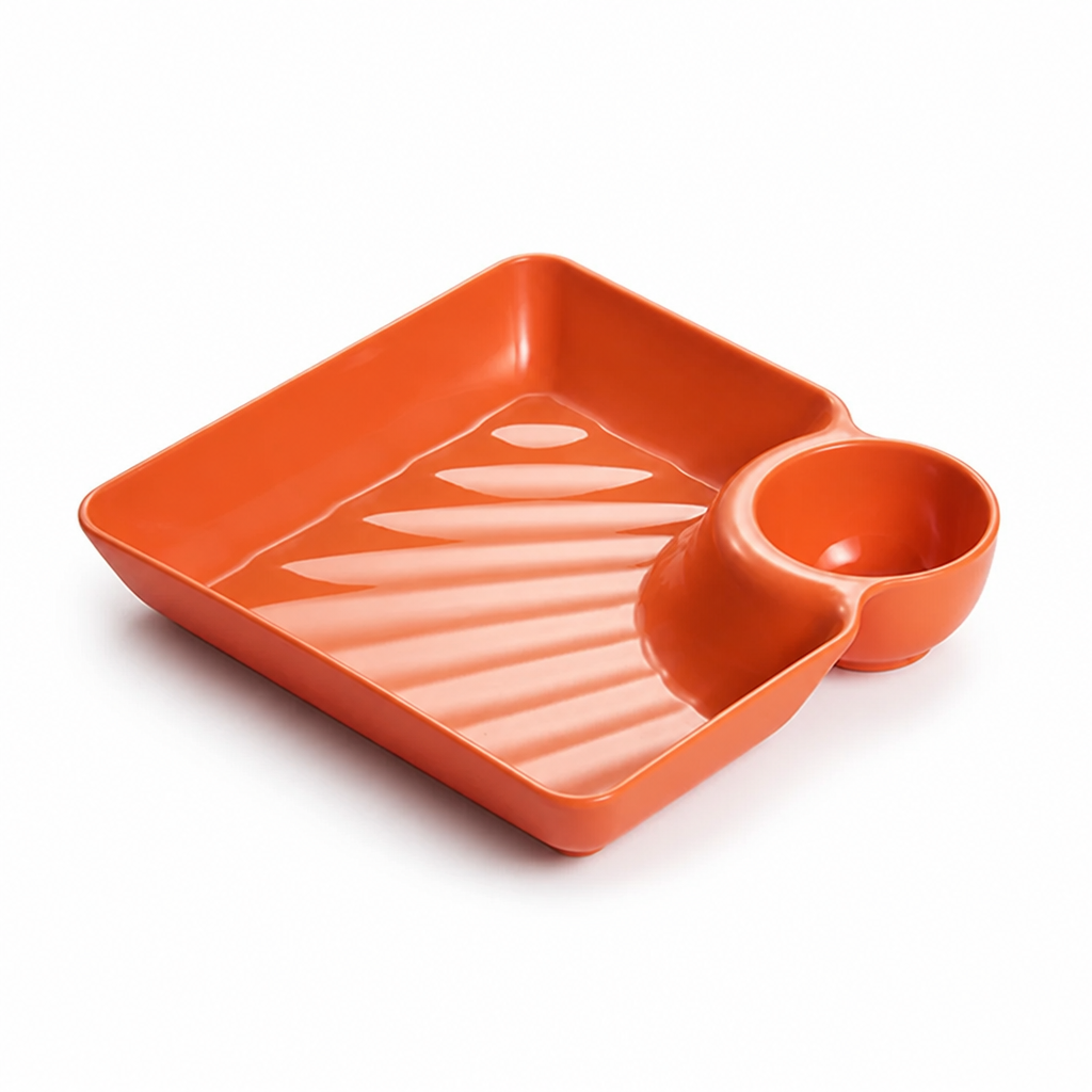FlavoNest™ 2-in-1 Dip Plate — Keep Every Bite Crisp, Sauces Perfect, and Mealtime Mess-Free