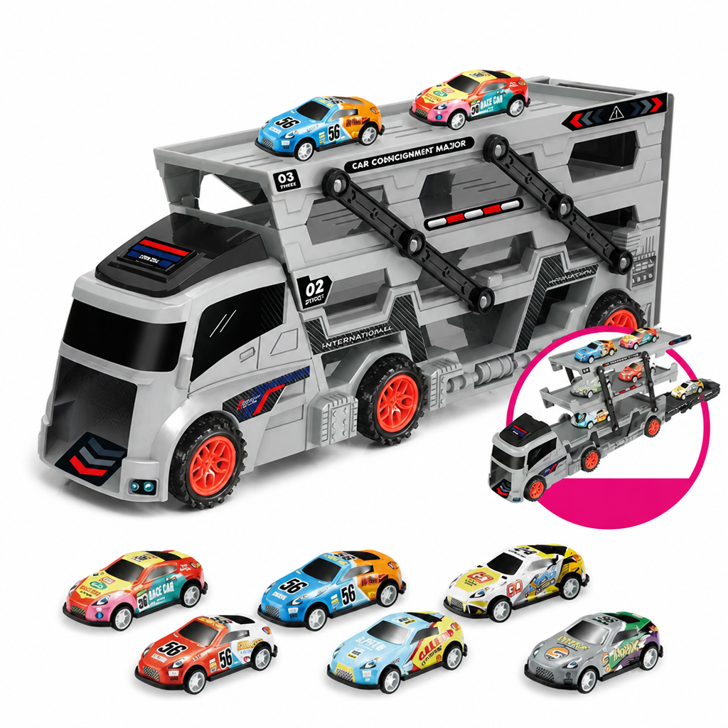 TurboTrail™ Racer & Hauler — Ignite Your Child’s Imagination with Nonstop Racing Thrills and Perfectly Organized Play