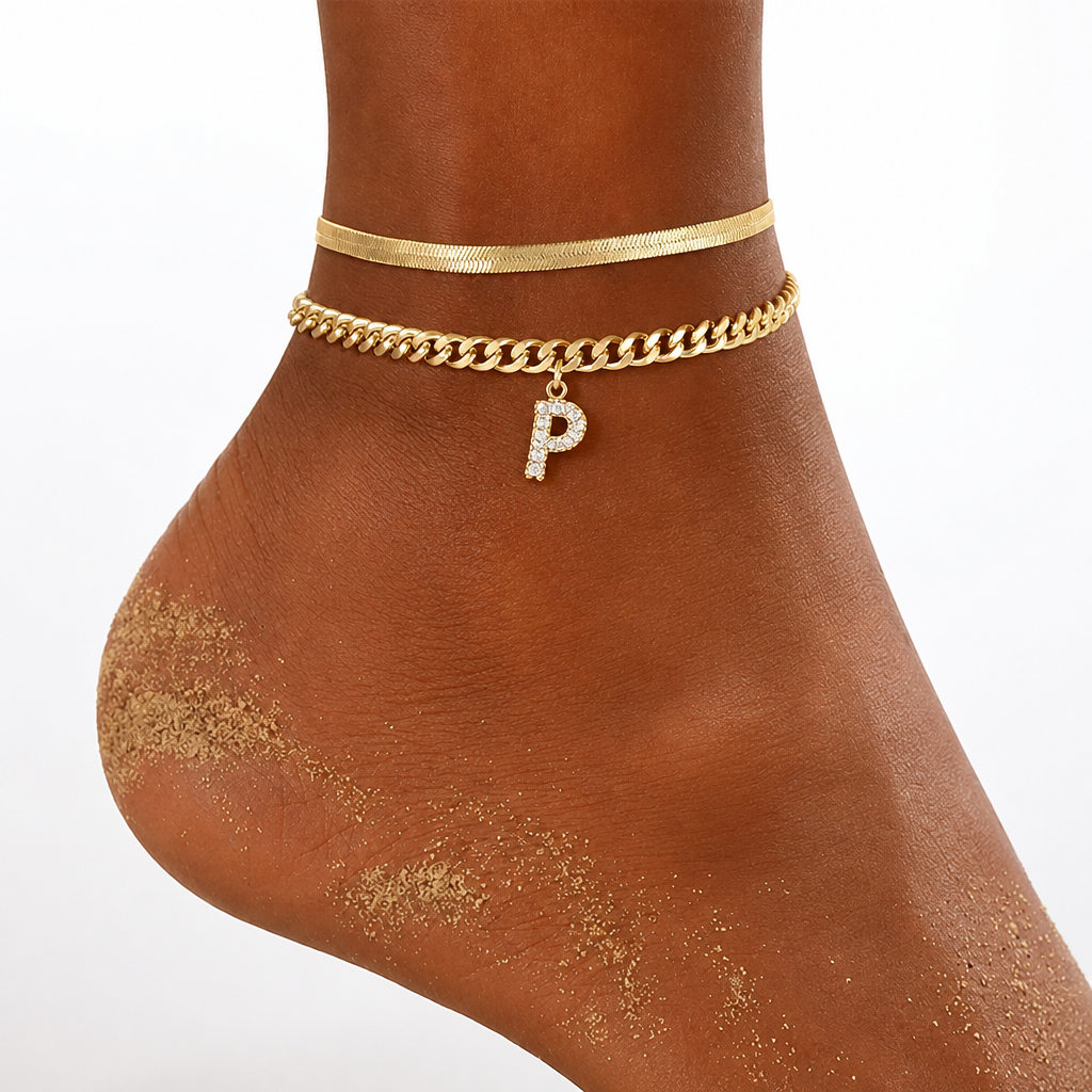 LumeaCharm™ Gold Initial Anklets — Wear Your Unique Story with Effortless Grace