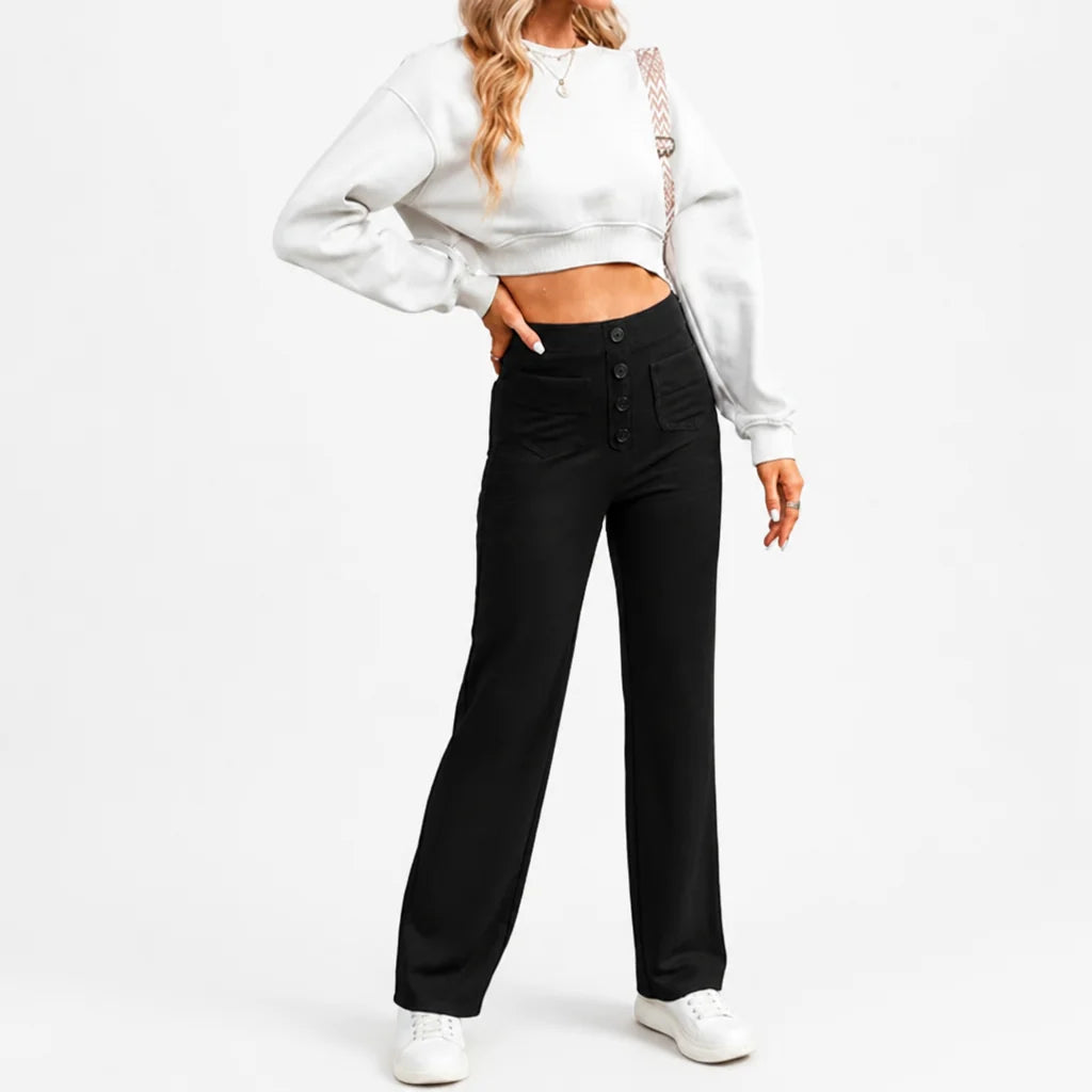 LibertiaFlow™ High Waist Straight Pants — Unleash All-Day Confidence with Effortless Comfort and Flawless Fit