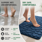 AquaLuxe™ Memory Foam Bath Mat — Step Into Instant Warmth and Slip-Free Comfort Every Shower
