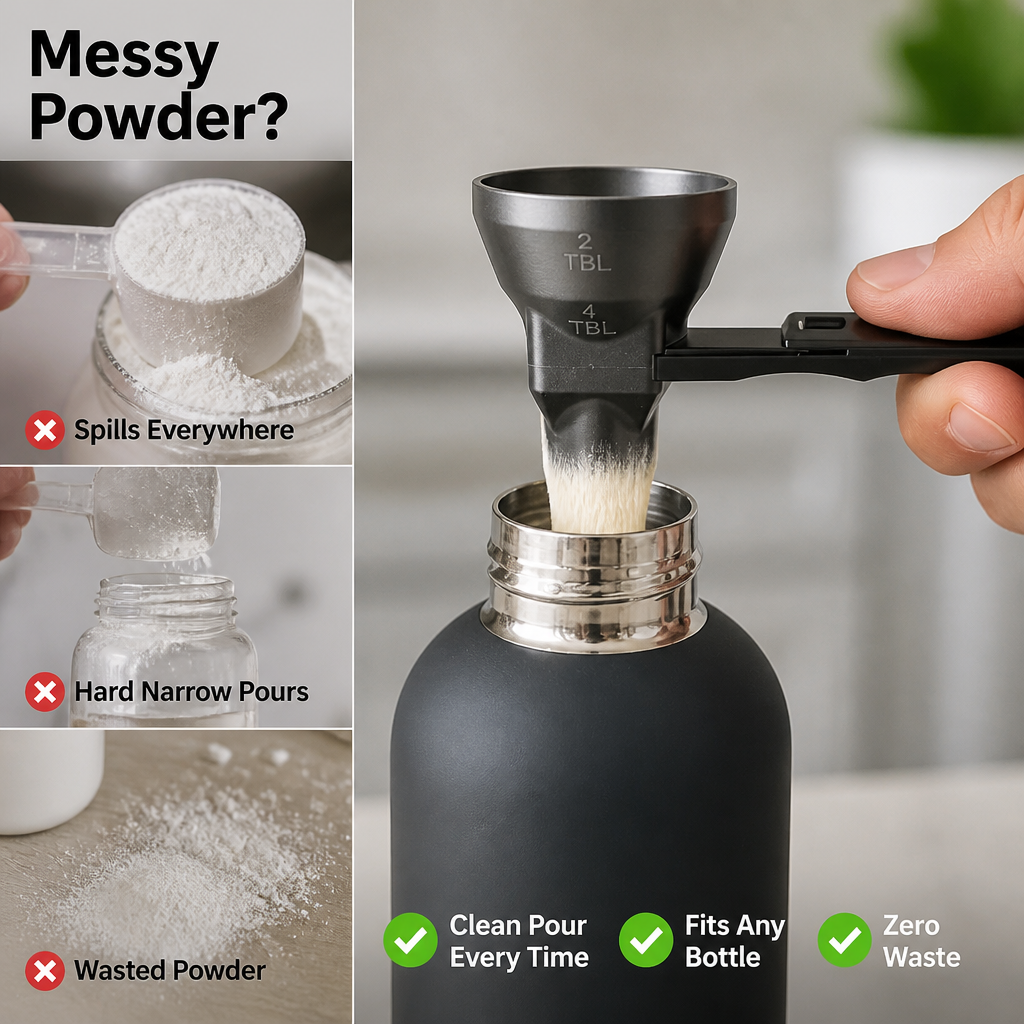 PowderFlow™ Scoop — Pour Perfectly Every Time Without a Single Mess
