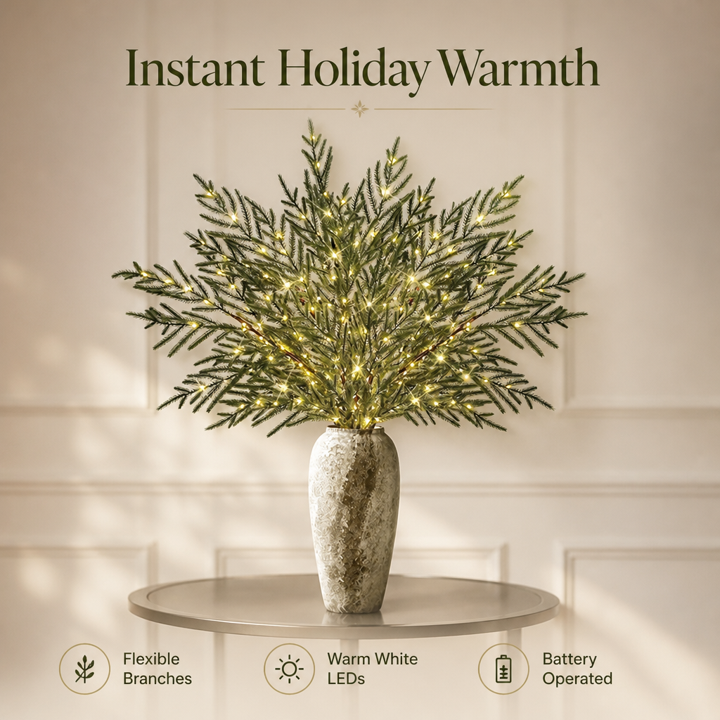 EvergreenGlow™ — Bring a warm, welcoming glow to every corner of your home—no outlet needed”】【