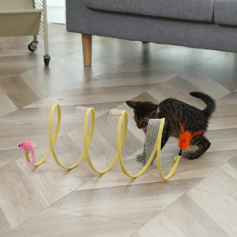 Tunnel plié pour chat