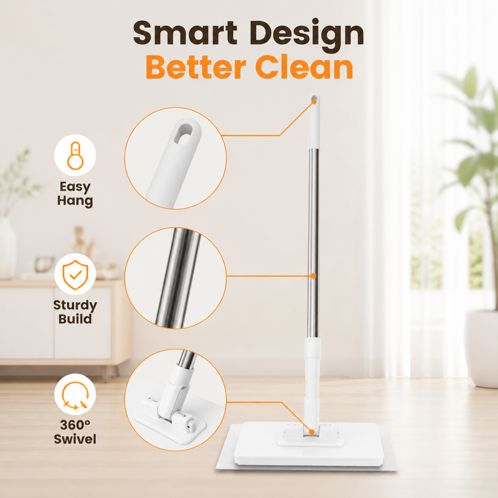 LuxeShine™ Flat Mop — Make Cleaning Fast, Easy, and Surprisingly Satisfying