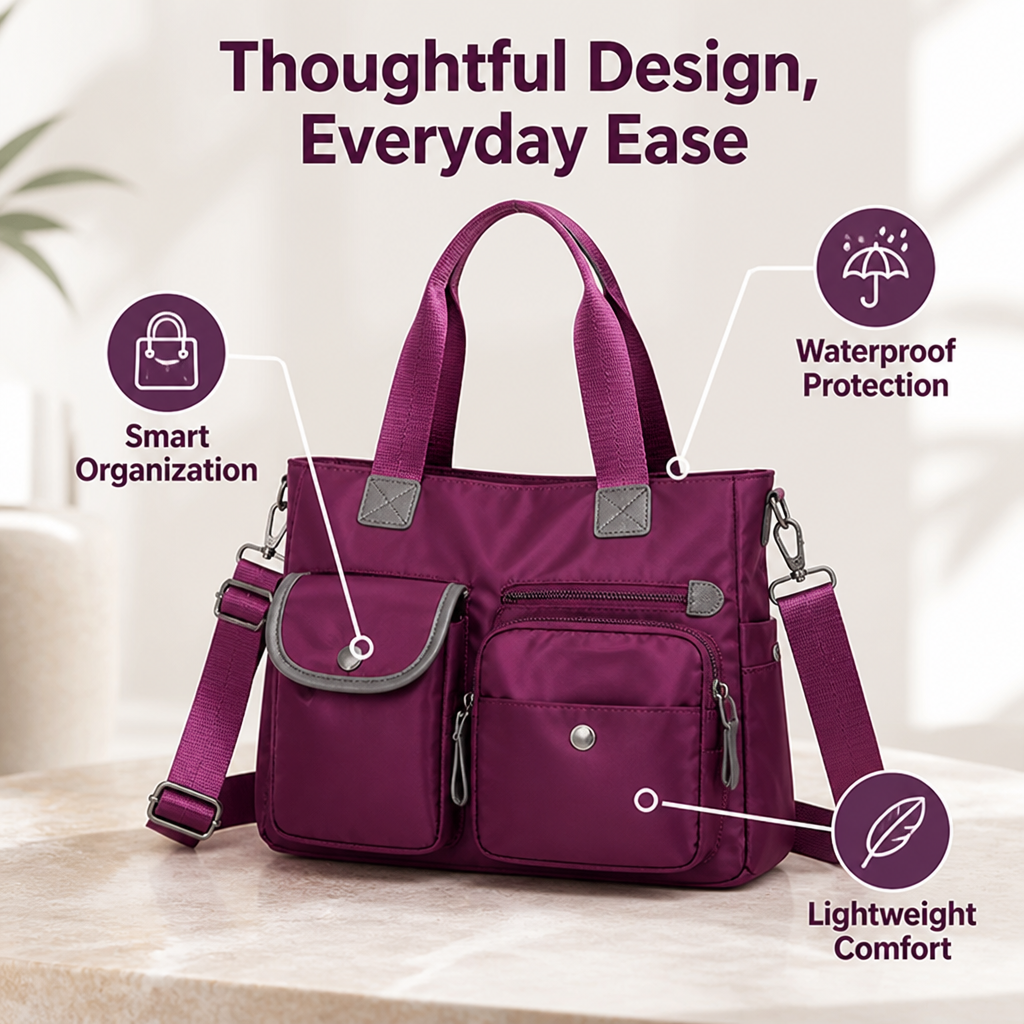AquaLuxe™ — Carry Everything Confidently, Rain or Shine