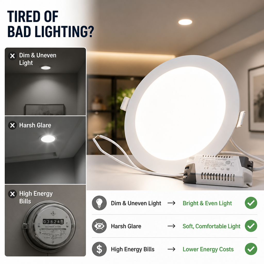 LumiSure™ LED Panels — Light That Transforms Your Space into Warmth, Focus, and Energy Savings (3 pack)