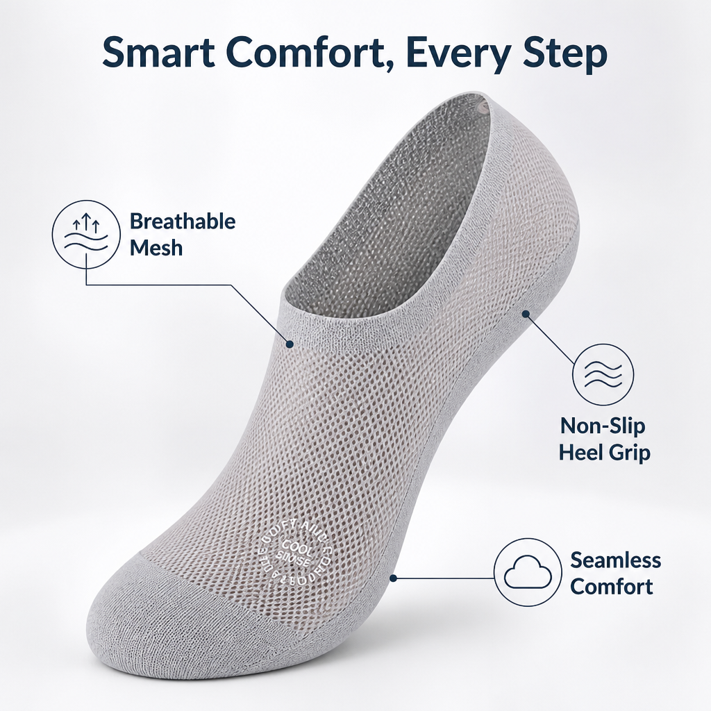 BreezeSoft™ — Experience All-Day Confidence with Invisible, Fresh-Foot Freedom