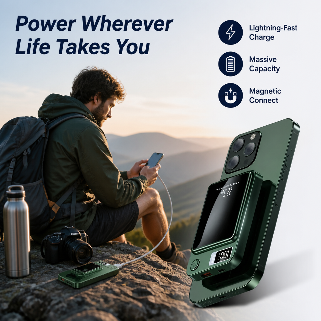 VoltEdge™ Portable Magnetic Wireless Power Bank — Lightning-Speed Power That Keeps You Unstoppable Everywhere You Go