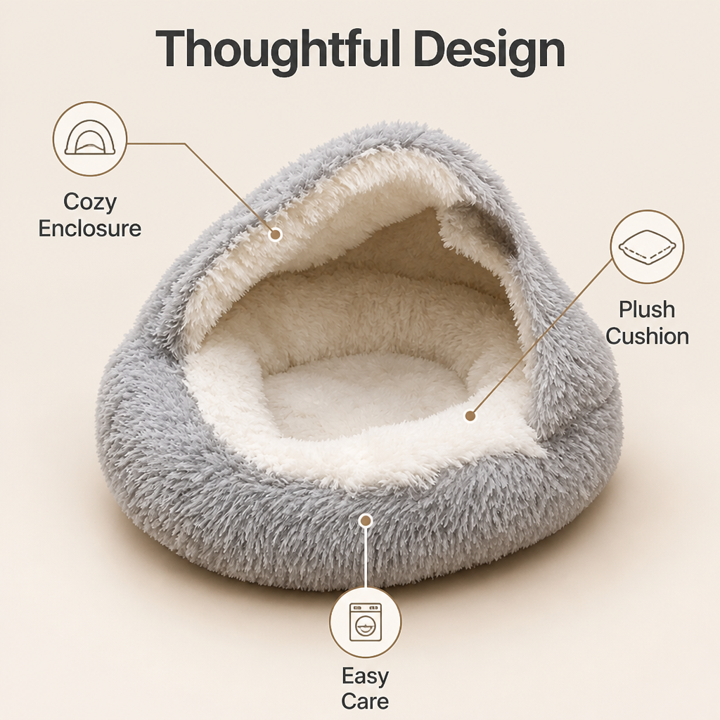 VelvetNest™ — The Ultimate Cozy Hideaway Where Your Cat Finds Peace and Pure Bliss (Bed only)