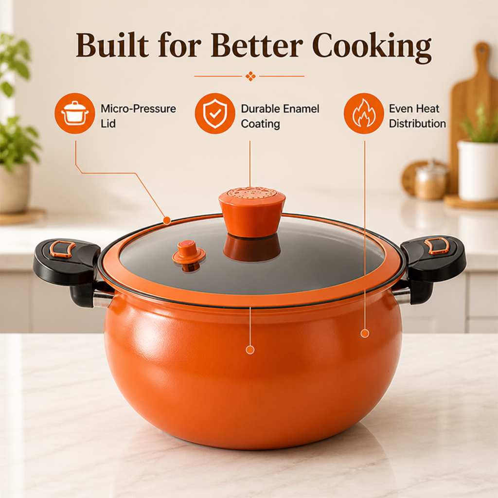 VitaliCore™ 8L Enamel Soup Pot — Unlock Flavor-Filled Feasts in Record Time
