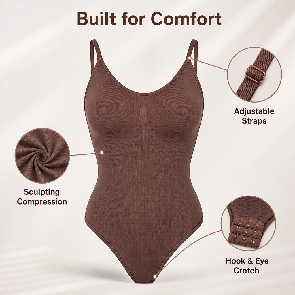 SlipMuse™ Spandex Bodysuit Thong — Shape Your Confidence with All-Day Comfort