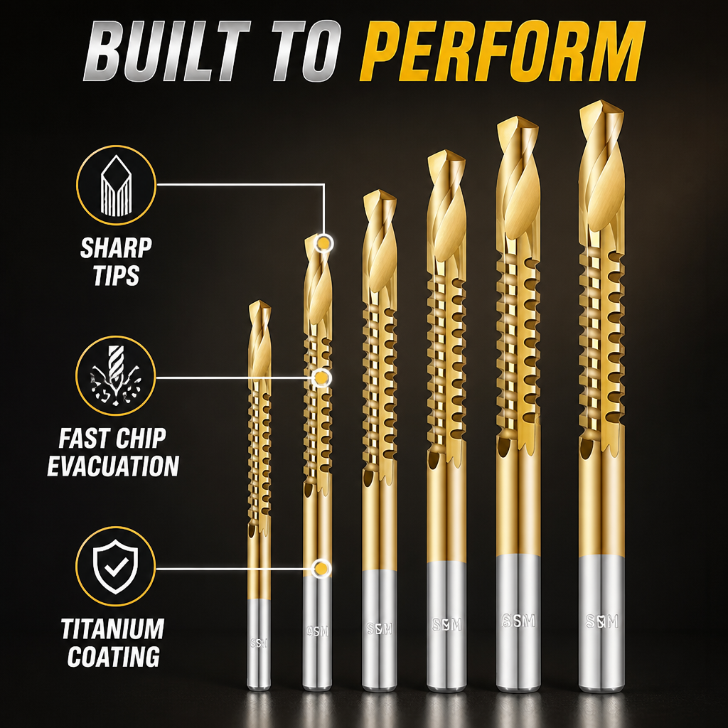 HyperForge™ Titanium-Coated Twist Drill Bit Set — Master Every Material with Lightning-Fast, Sharp Precision