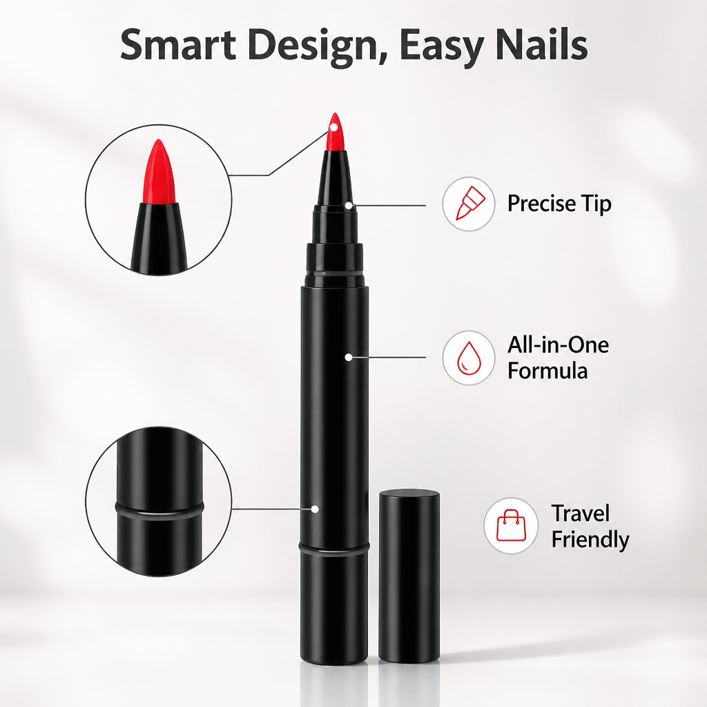 VeraBella™ All-in-One Gel Pen — Flawless, Fade-Proof Nails That Shine Through Everything