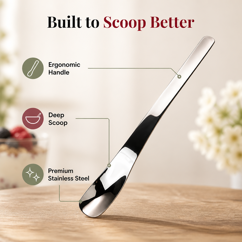 LuxaraSpoon™ — Scoop Effortlessly, Savor Every Moment Without Mess or Strain
