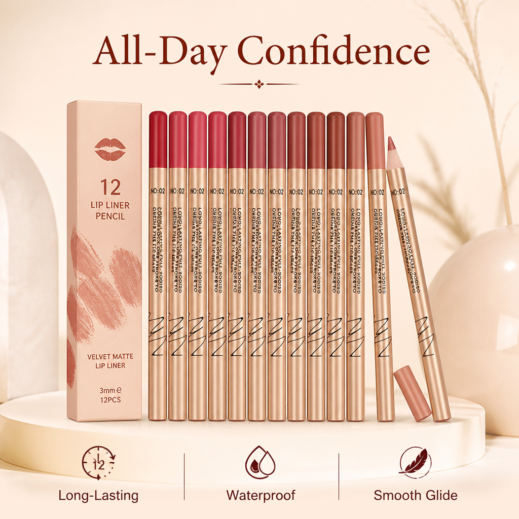 RadianceLine™ 12-Shade Lip Liner Collection — Lock In All-Day Bold Beauty Without a Single Smudge