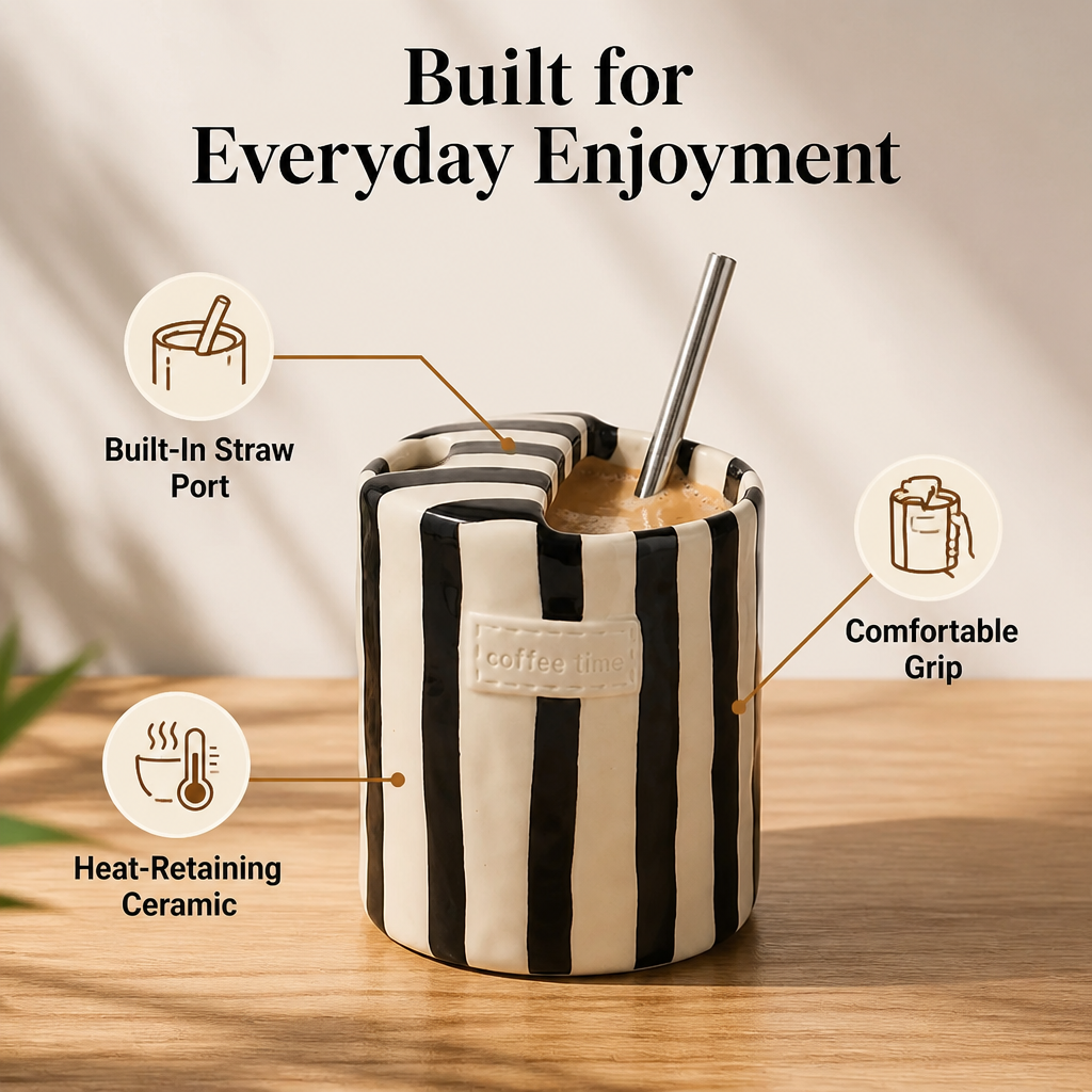 StripoCeram™ — Hold Warmth, Style, and Spill-Free Bliss in Every Sip