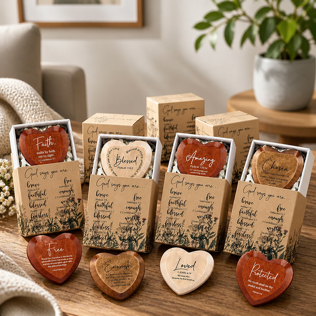 FaithFlicker™ Pocket Hearts Set — Tiny Tokens That Ignite Courage, Calm, and Hope Every Day (12pcs)