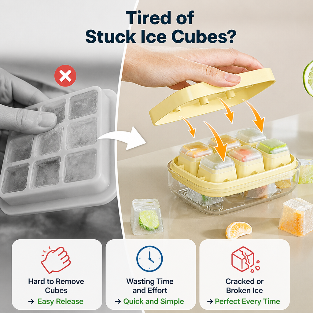 FrostEase™ Mini Ice Cube Tray — Slip Perfect Ice Cubes Out Instantly Without the Hassle