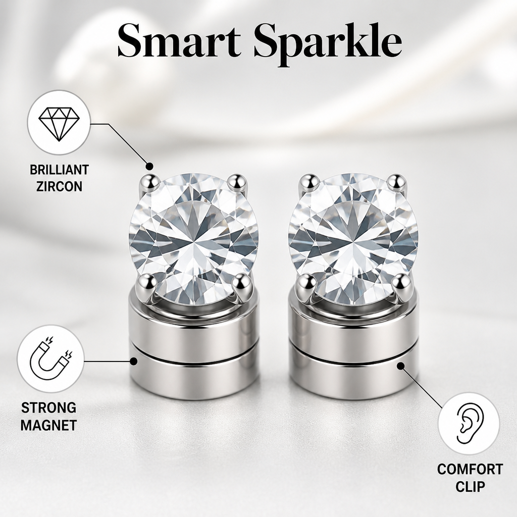 LumiCharm™ Magnetic Zircon Earrings — Dazzle Effortlessly with Pain-Free, Piercing-Free Glamour