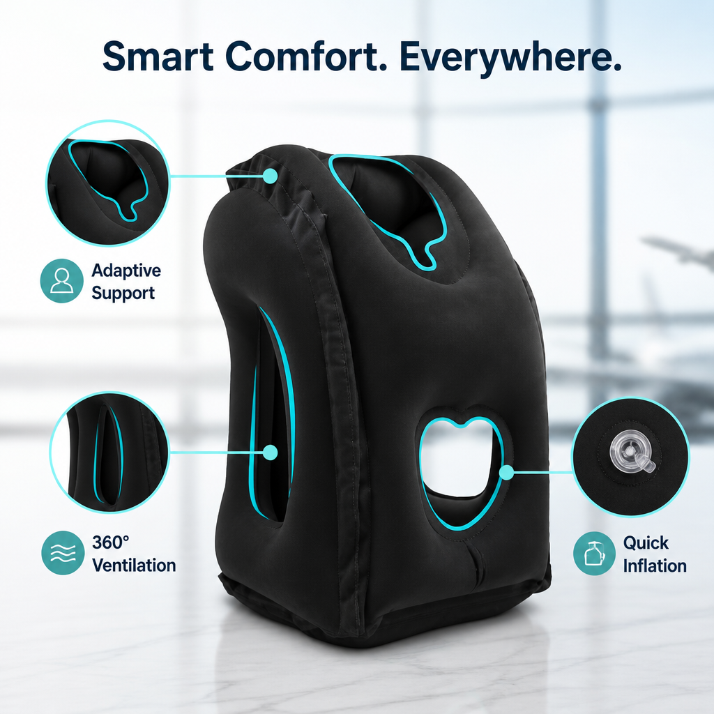HaloNest™ — Travel Comfort That Erases Neck Pain and Refreshes You Instantly