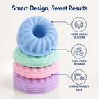 FlexiBake™ Silicone Donut Cups — Bake Perfect Mini Treats Without the Fuss or Mess (3pieces)