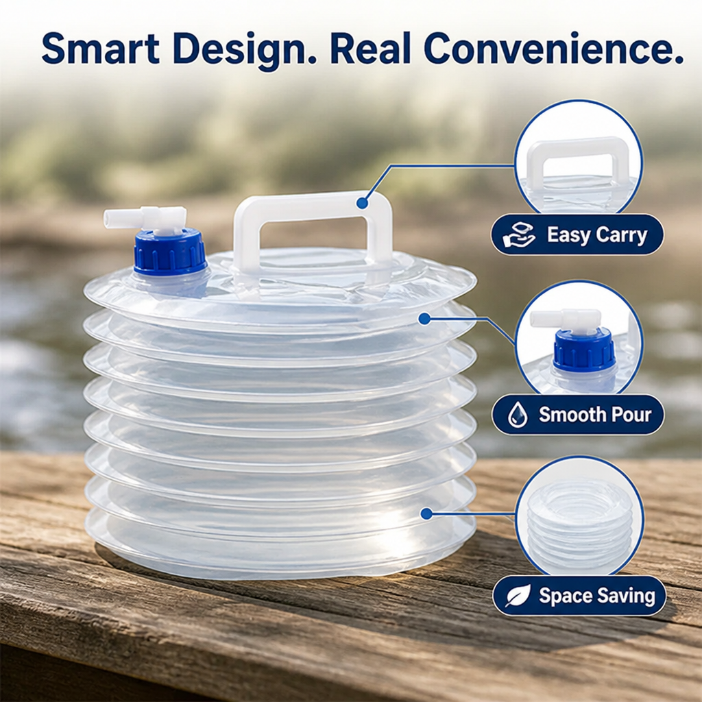 FoldSpring™ — Carry Camp Water Without Sacrificing Pack Space