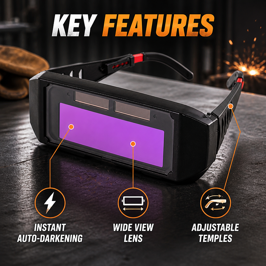 ArcEase™ auto-darkening glasses — Stay focused on every detail, not the glare