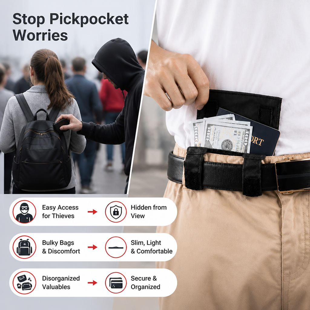 StealthGuard™ Travel Waist Pouch — Carry Your Valuables Securely, Invisibly, and Stress-Free Everywhere You Go